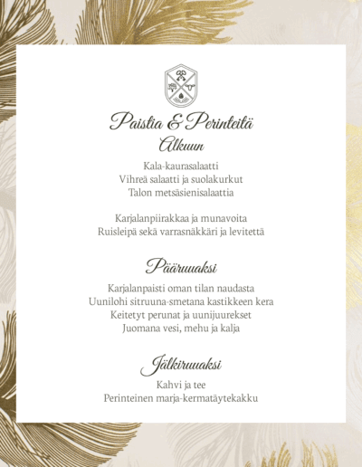 Menu VillaValkea Paistia ja Perinteitä karjalanpaisti