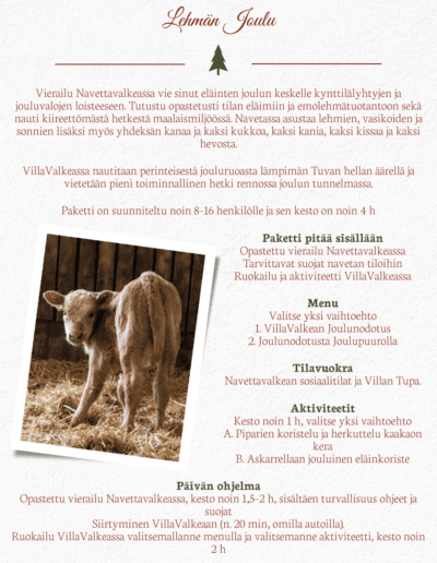 Lehmän Joulu joulupaketti Navettavalkea