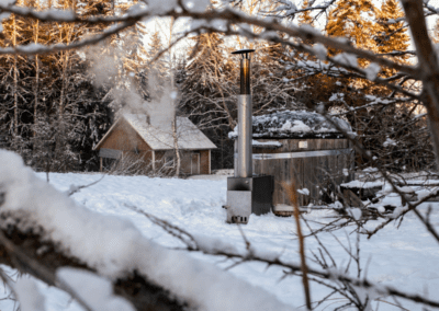 savusauna ja palju talvella