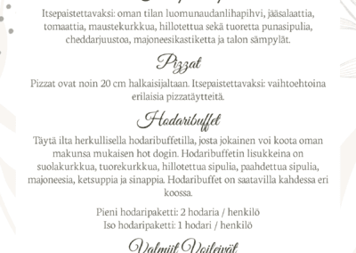 Hääjuhlien Iltapalapaketit VillaValkea